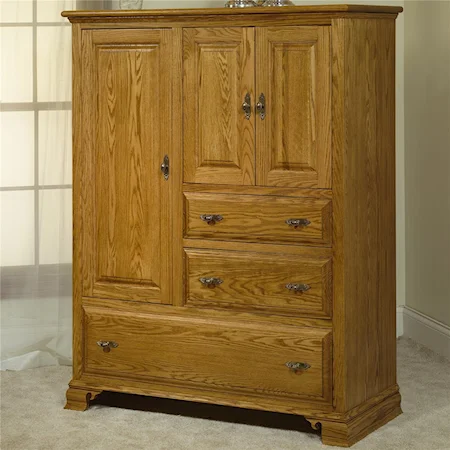 Traditional Chifferobe With Doors and Drawers
